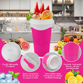 Jairuty slushie cup food-grade silicone body for safe reuse.