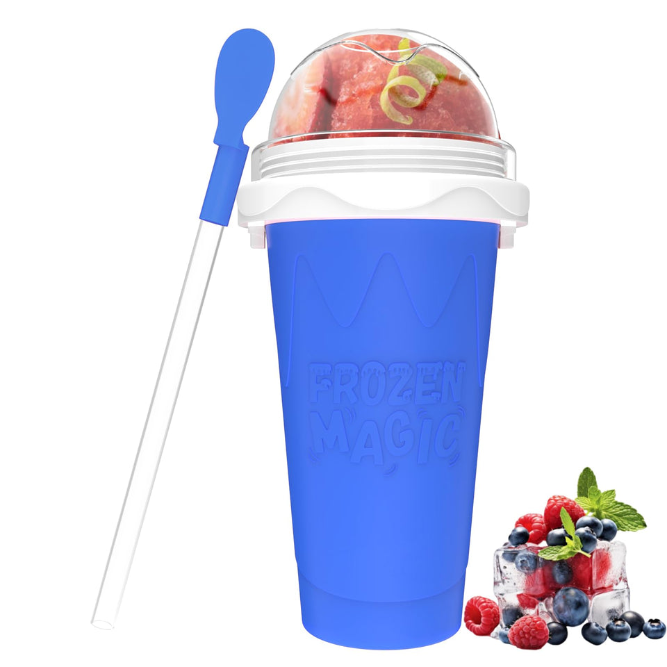 Jairuty Slushie Cup freezes liquids quickly for a refreshing cold treat.