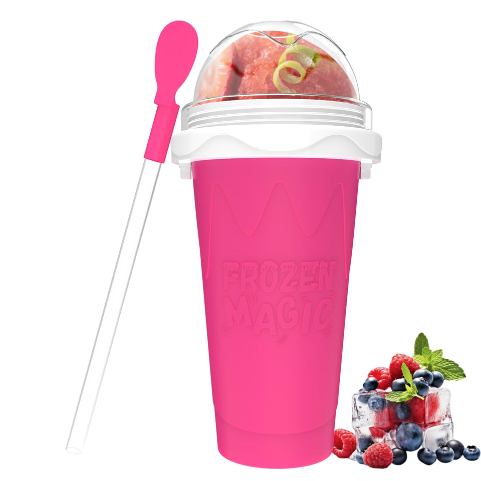 Jairuty pink 350ml slushie cup front view for quick frozen treats