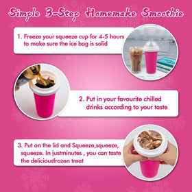 Jairuty pink slushie cup side view shows portable design