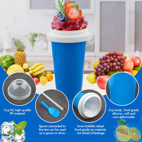 Jairuty Slushie Cup 2in1 straw and spoon for easy sipping.