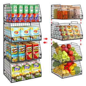 Jakyitvi 4-pack XXL stackable basket front view shows open access and visibility.