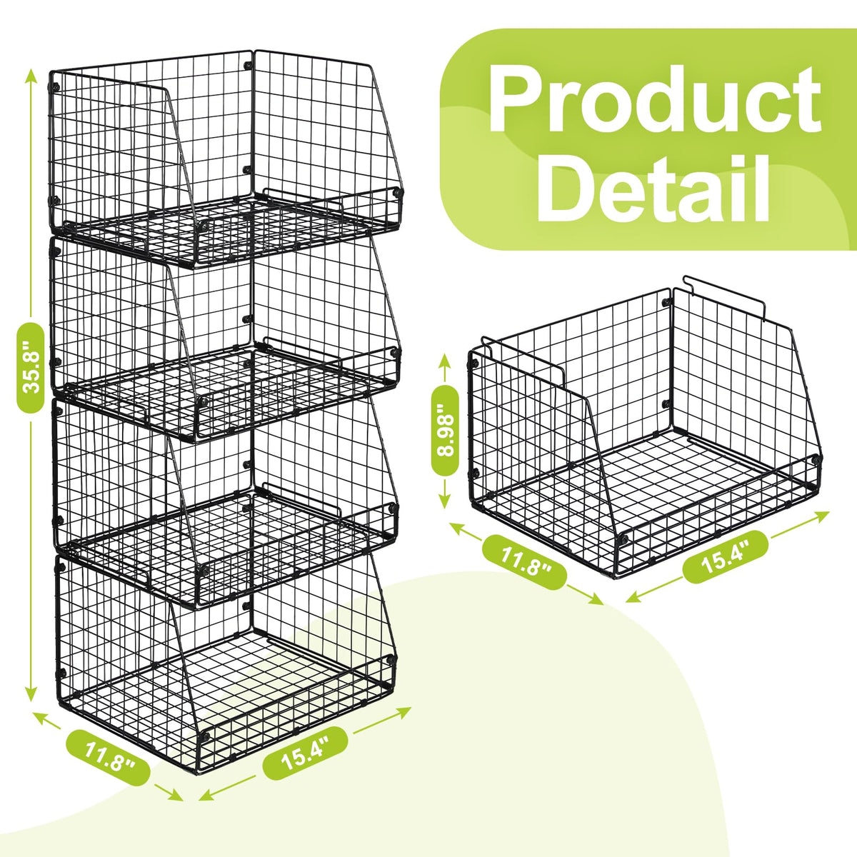 Jakyitvi wire baskets provide sturdy storage for toys and snacks.