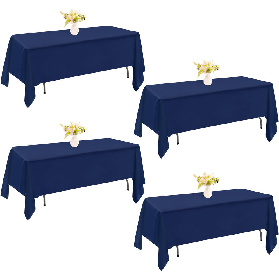 JALANCY 4-pack navy blue rectangle tablecloths for 60x102 inch tables