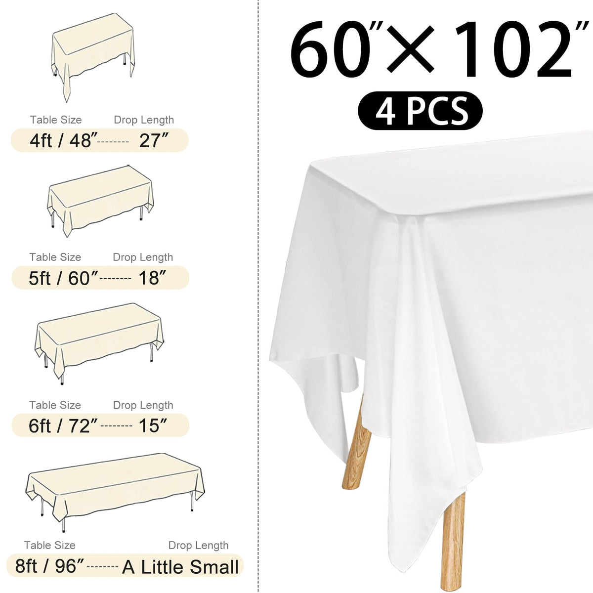 JALANCY four pack tablecloth display ready for quick setup