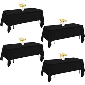 JALANCY 4-pack rectangle tablecloth on a black table for elegant event decor