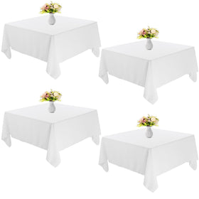 JALANCY four-pack white square tablecloth ideal for formal dining and buffets.