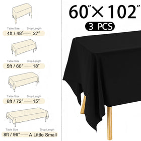 JALANCY black polyester tablecloth on banquet table for events.