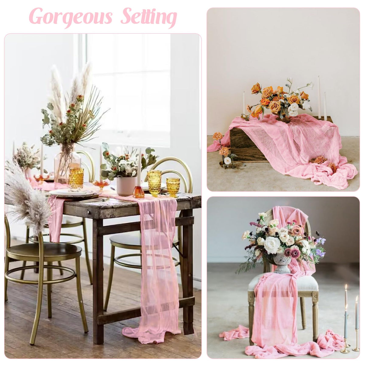 JALANCY pink party table runner suits birthdays and celebrations.