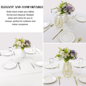 JALANCY polyester fabric tablecloth drape enhances table presentation and protection.