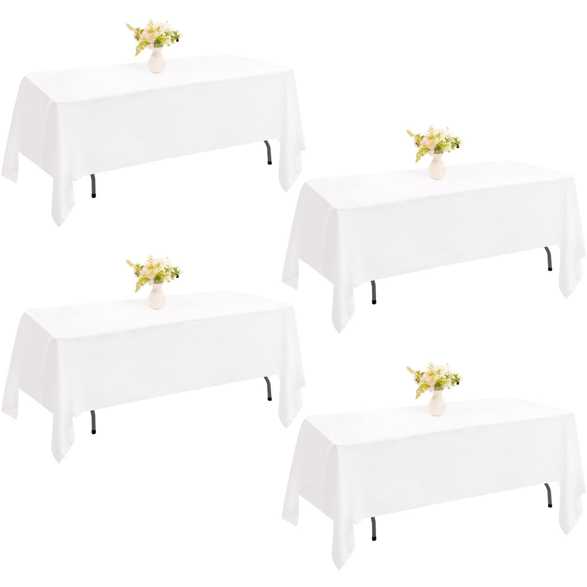JALANCY rectangle tablecloth 60x102 inches in white, washable for busy events