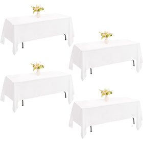 JALANCY rectangle tablecloth 60x102 inches in white, washable for busy events