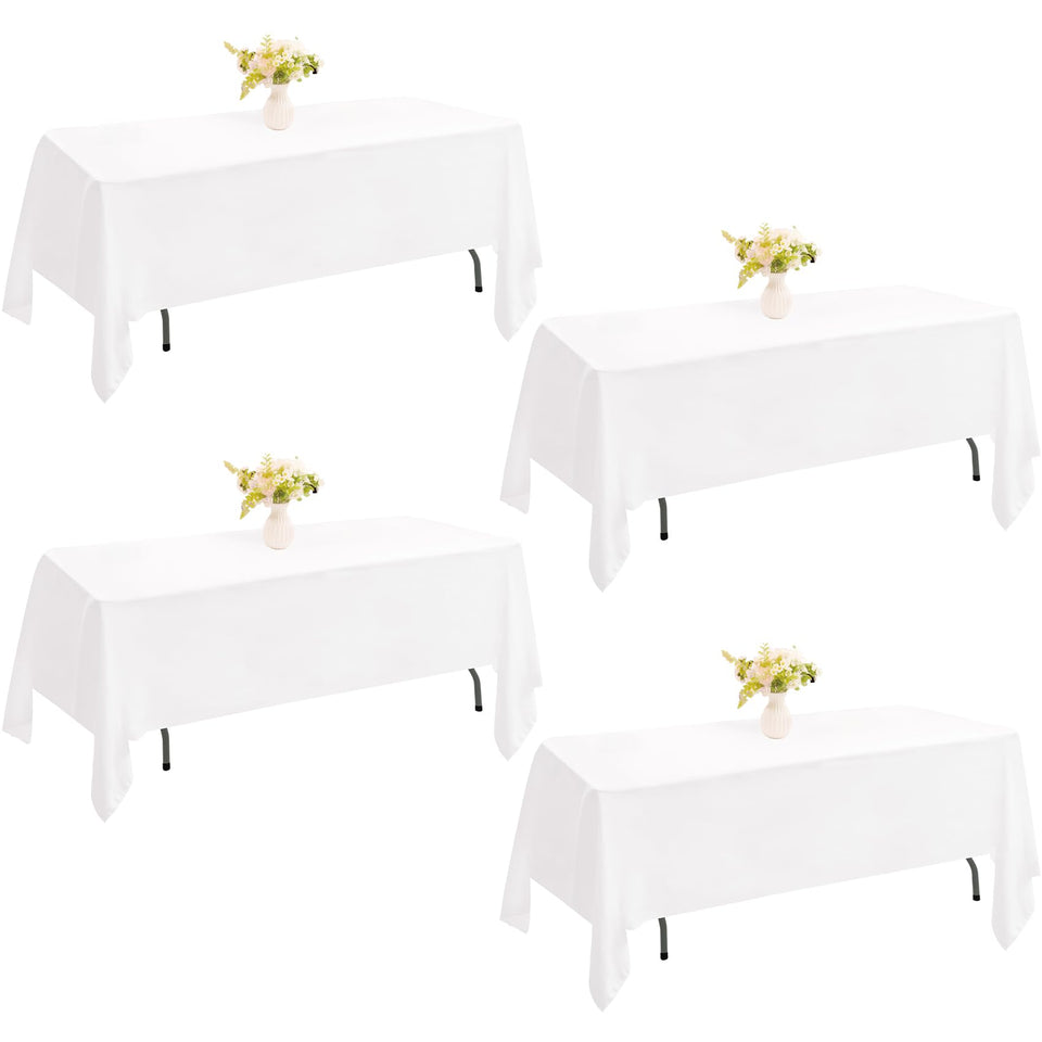 JALANCY rectangle tablecloth 60x102 inches in white, washable for busy events