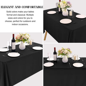 JALANCY rectangle tablecloth draped over a wedding table with satin finish