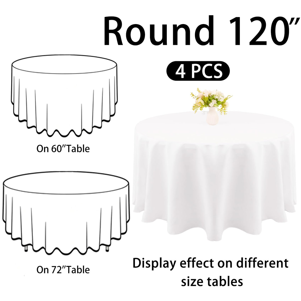 JALANCY round tablecloth close-up of durable polyester fabric highlighting easy care.