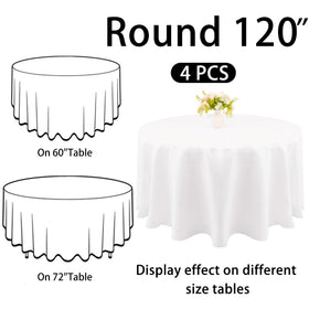 JALANCY round tablecloth close-up of durable polyester fabric highlighting easy care.