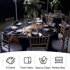 JALANCY black tablecloth drape and sheen for elegant setting
