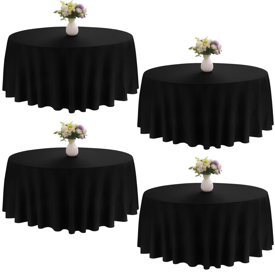 JALANCY round tablecloth 90 inch black pack for events and parties