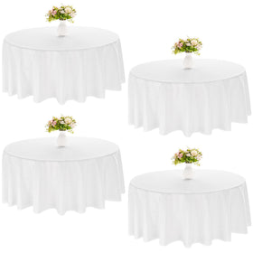 JALANCY round tablecloth 90-inch white protects tables while elevating style at events.