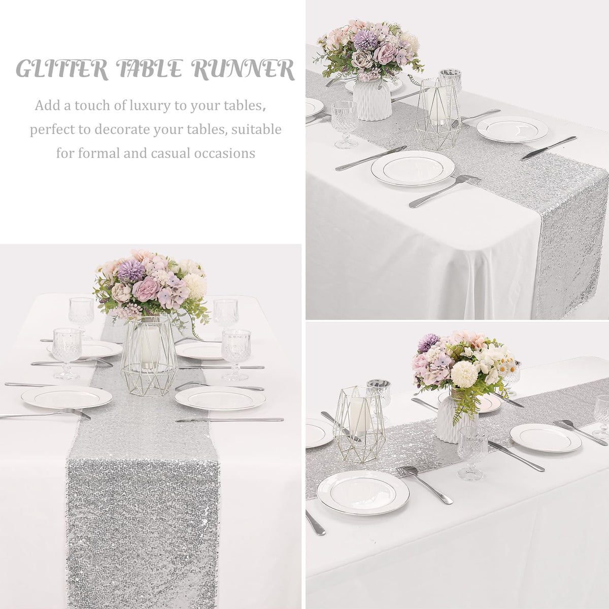 JALANCY sequin runner for wedding decor highlights elegant centerpieces
