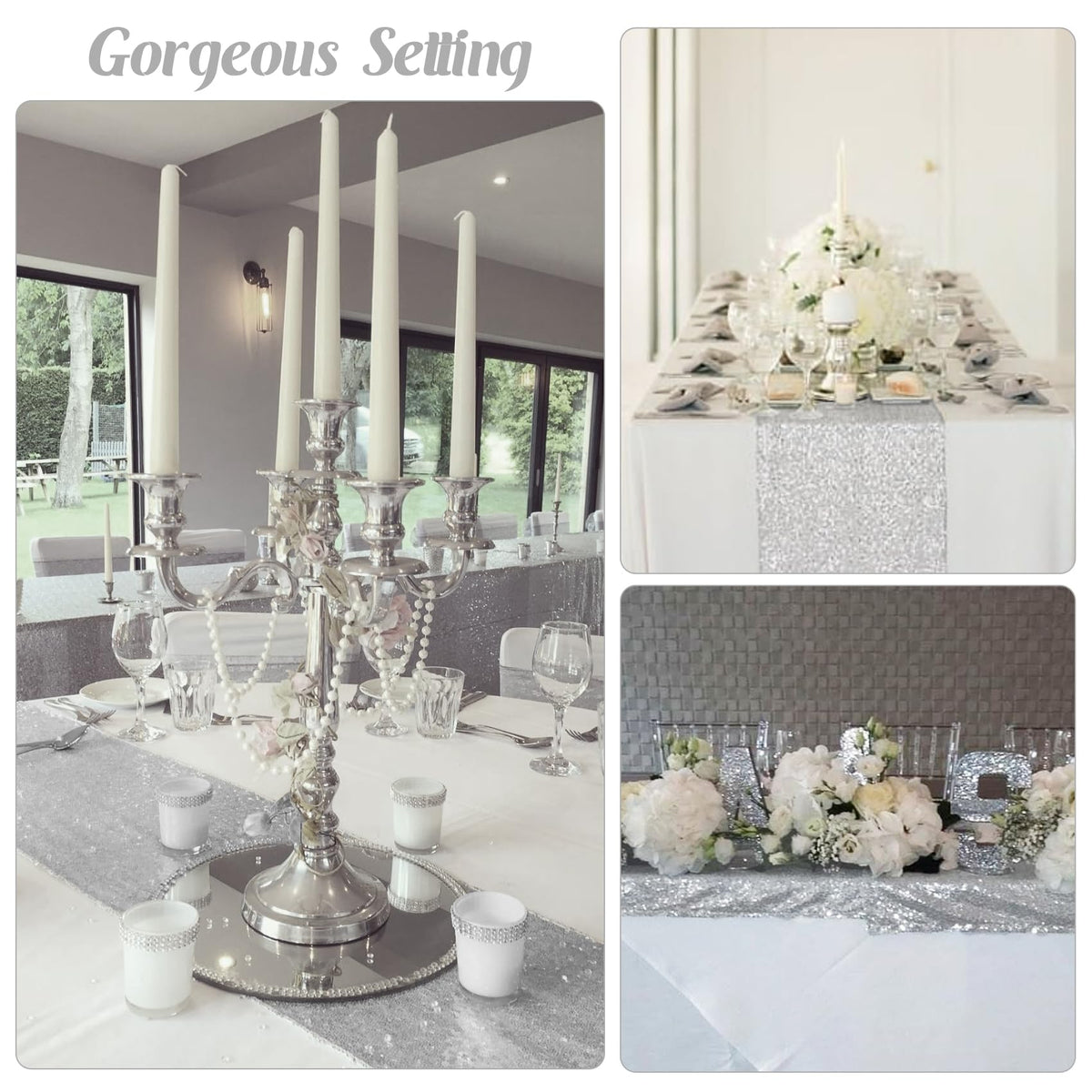 JALANCY sequin runner doubles as chic chair sash accents