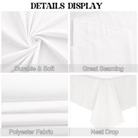 JALANCY wedding table setup with white tablecloth creates clean, timeless ambiance.