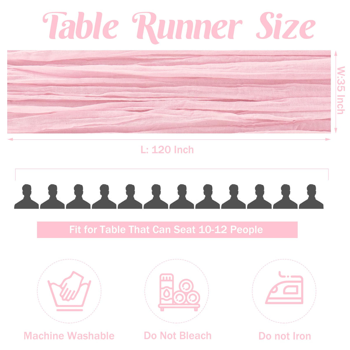 JALANCY wedding drape pink table runner for backdrops and arches.