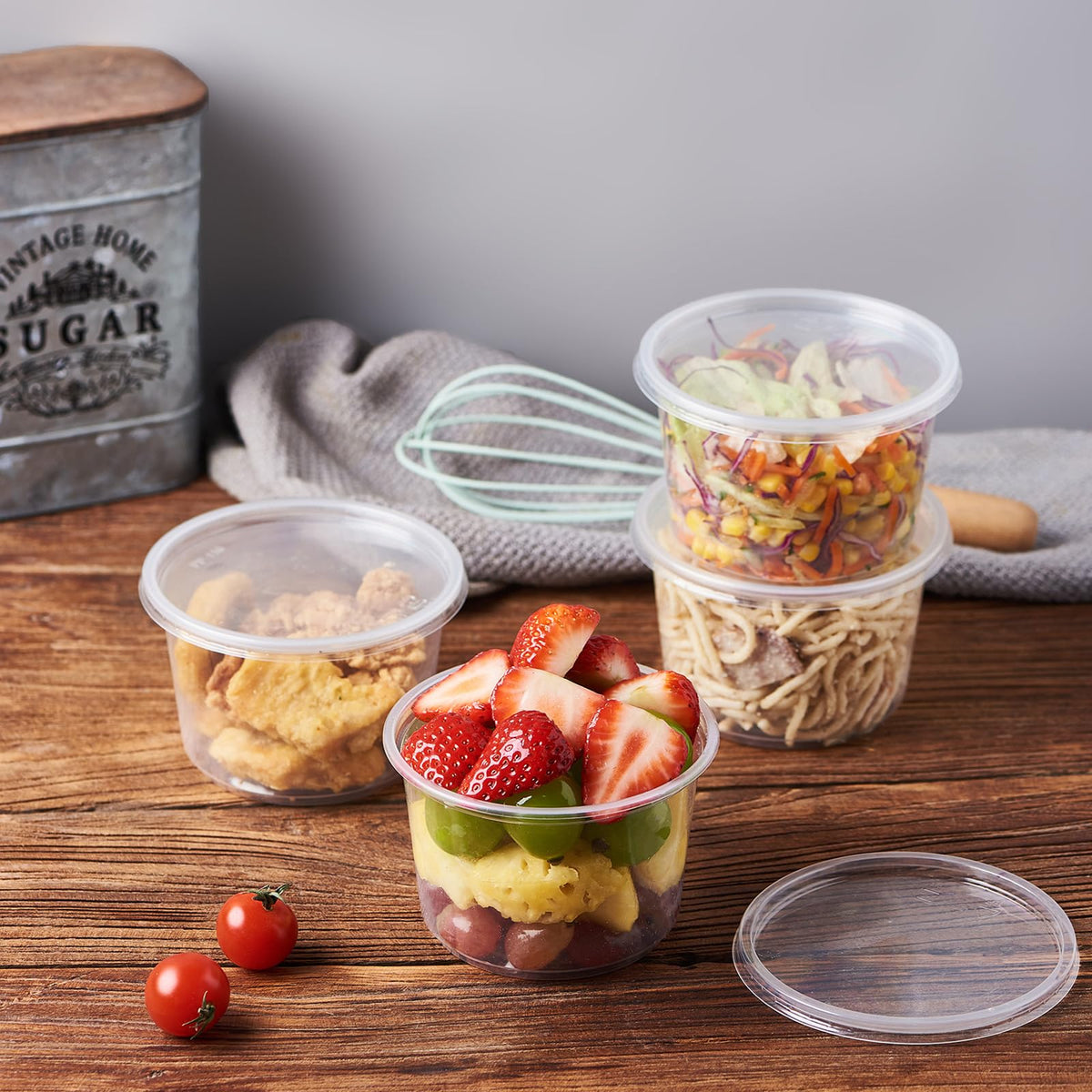 Jaluxing stackable deli containers save space in fridges and pantries.