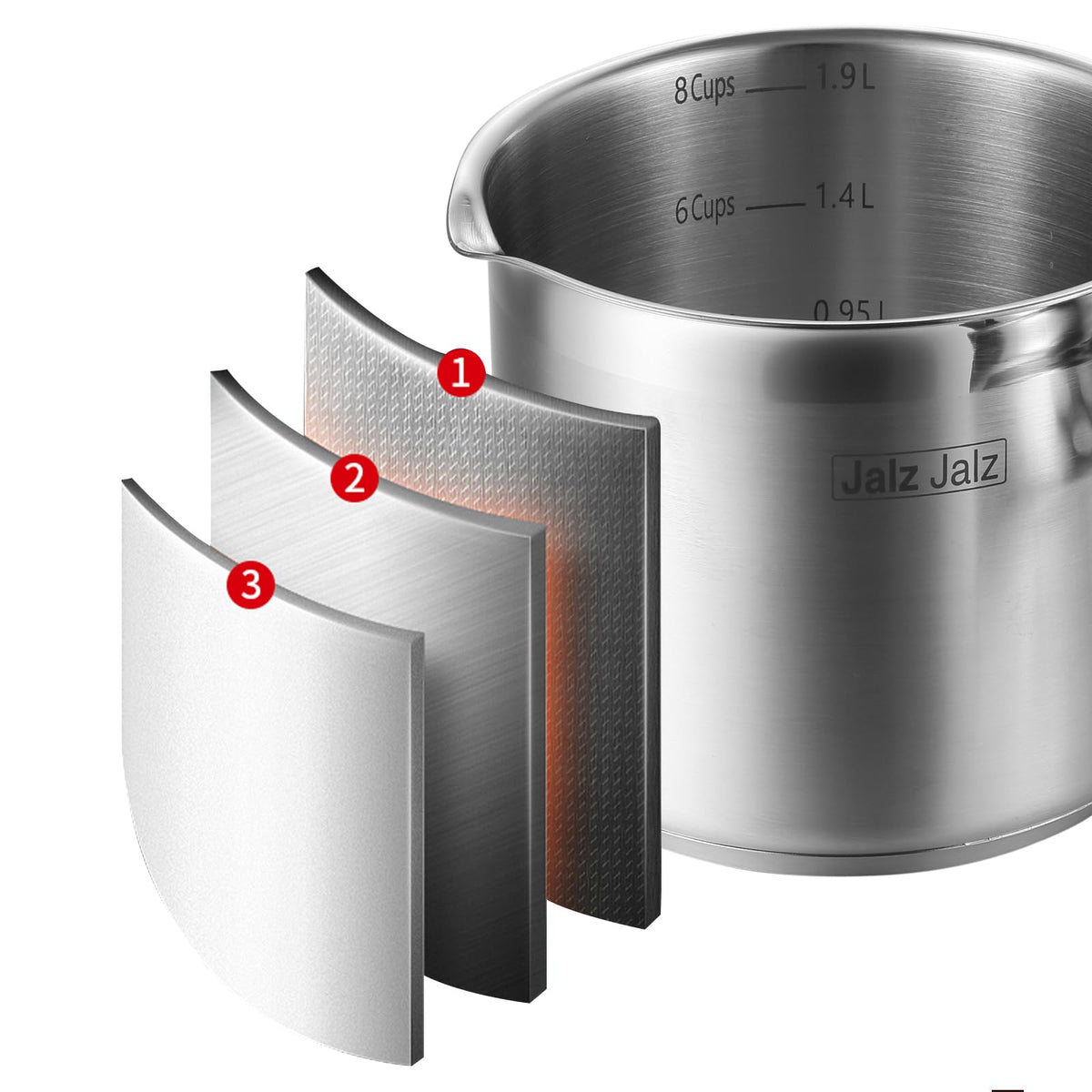 Dishwasher-safe Jalz saucepan for effortless cleaning