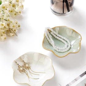 Close-up of JAMEND CLXP ceramic trinket tray showing mosaic glaze details.