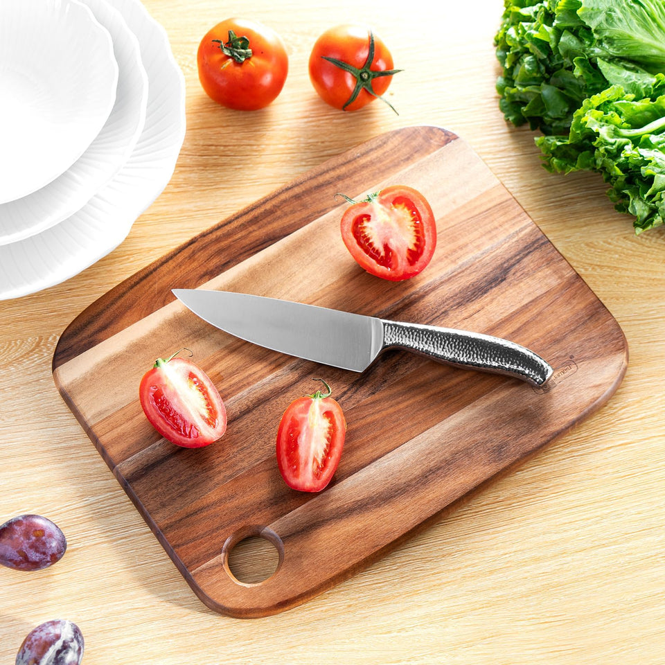 James.F acacia cutting board with solid wood construction for durable daily prep