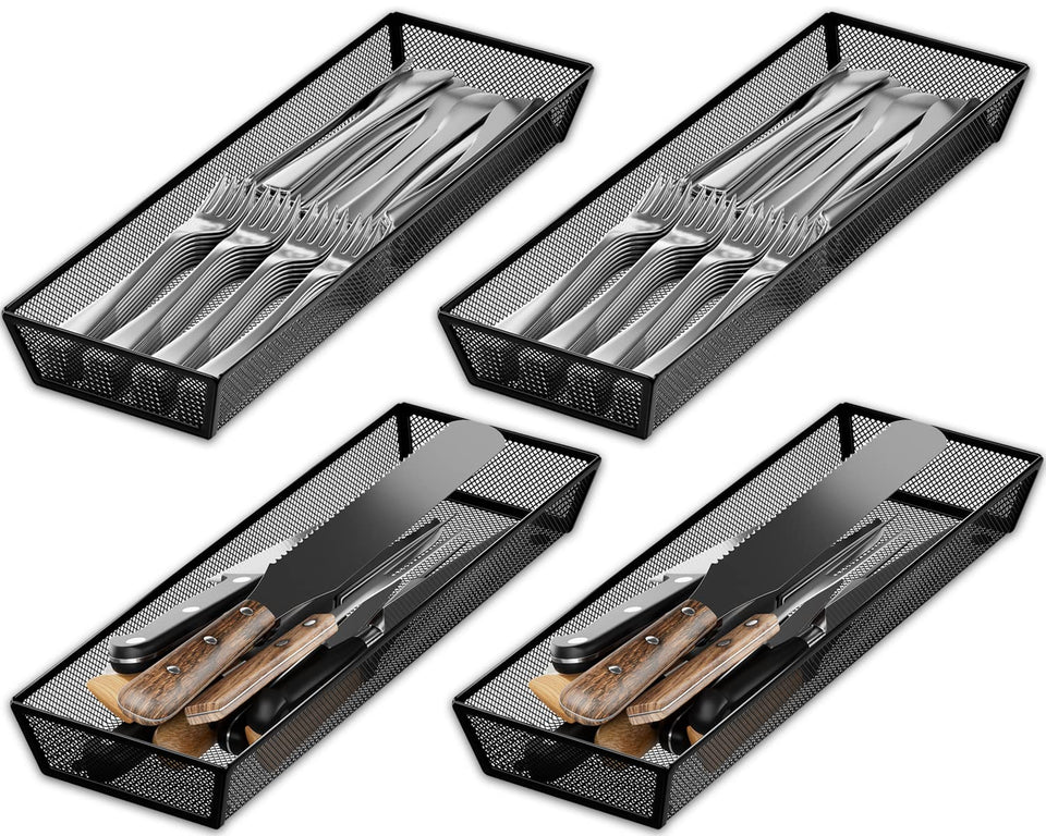 Jane Eyre kitchen drawer organizer inside-drawer view with roomy compartments for quick silverware access