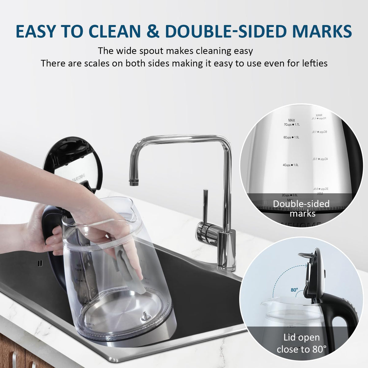 JaneHome wide-mouth design simplifies filling and cleaning.