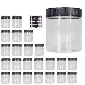 Janisfirst 8oz clear plastic jar with lid for airtight dry food storage
