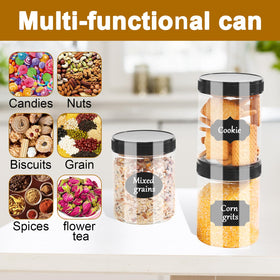 Janisfirst clear jar on kitchen shelf for pantry visibility and easy access.