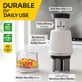 JANSKA UltraChop compact design fits neatly in any drawer for easy storage.