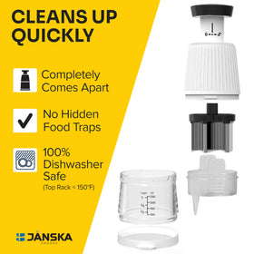 JANSKA UltraChop keeps counter space tidy with drawer-friendly storage.