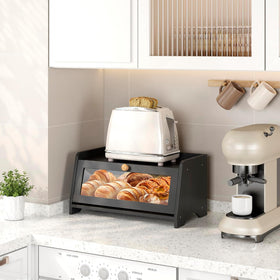 Smooth surface of JANSNIMEN bread box wipes clean easily.