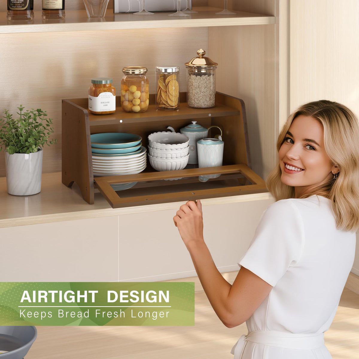 Magnetic latch keeps the lid closed smoothly during daily use.
