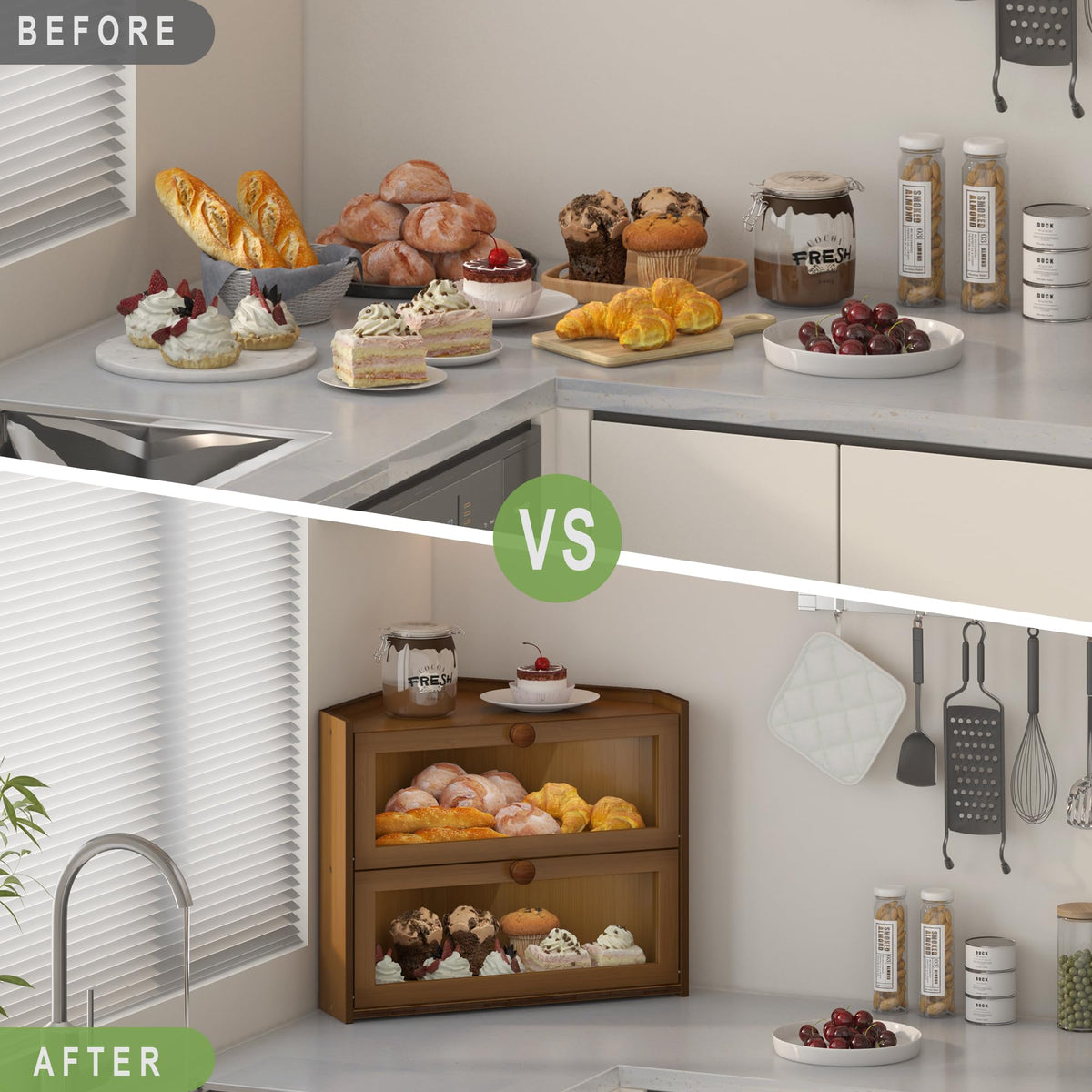 JANSNIMEN brown bamboo kitchen accessory adds warmth and style.