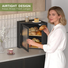 JANSNIMEN countertop bread storage blends farmhouse style with practical organization.