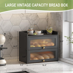 JANSNIMEN double-layer bread box offers spacious storage