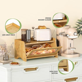 Jansnimen large kitchen bread container fits loaves and pastries.