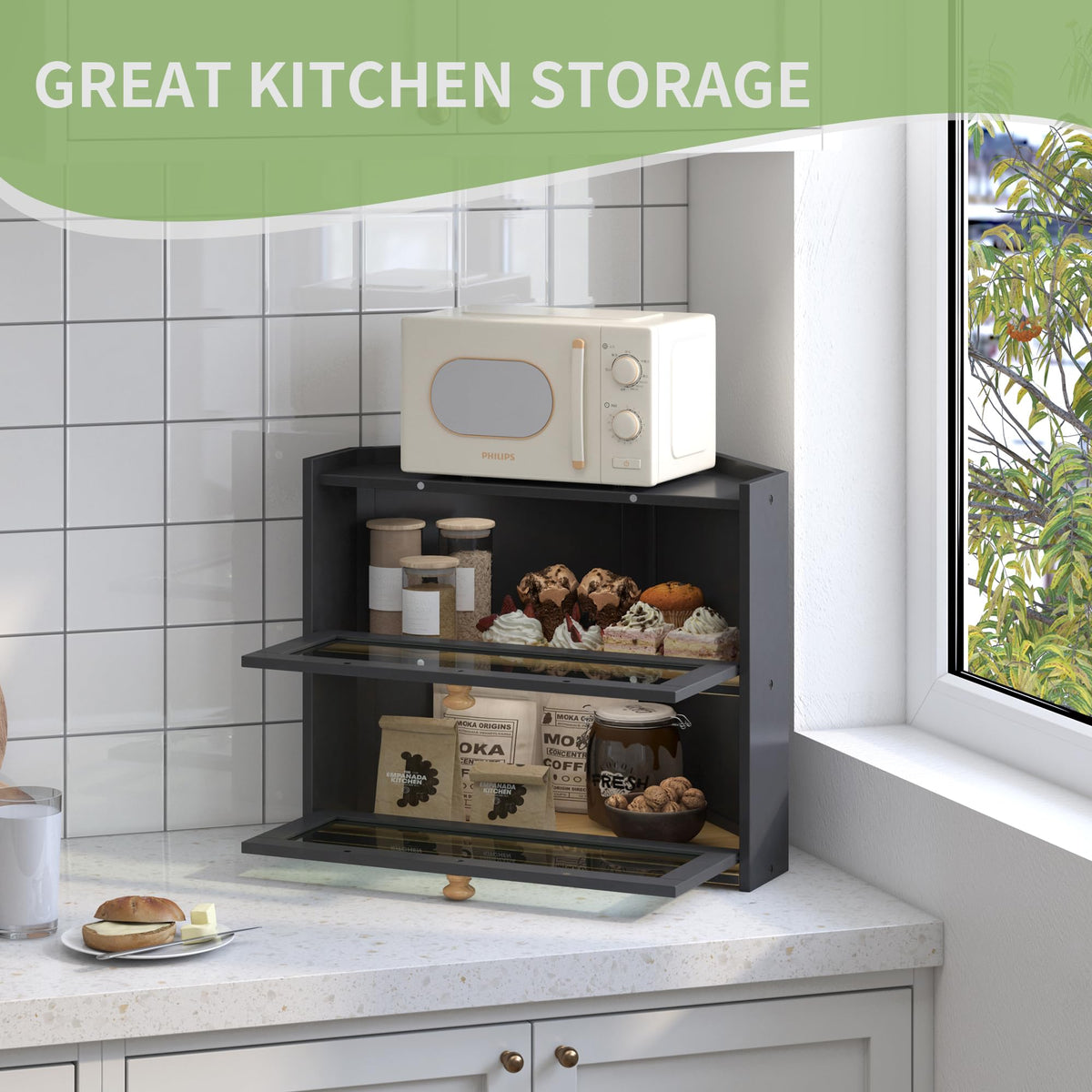 JANSNIMEN stylish bread box enhances kitchen ambiance