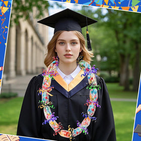 Jansun ribbon rolls in six colors for personalized graduation leis