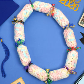 Graduation ceremony setup using Jansun candy lei decor