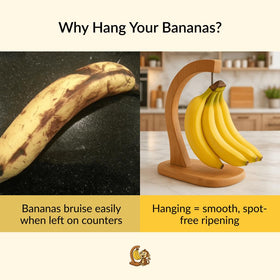 JapanBargain bamboo banana hanger countertop display keeps fruit organized on counters.