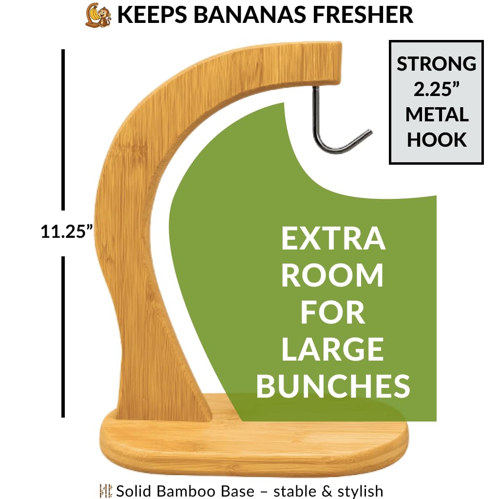 JapanBargain bamboo fruit hanger saves counter space with compact design.