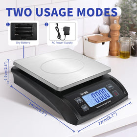 JAQAZNVB scale with stainless steel pan for resilient weighing.