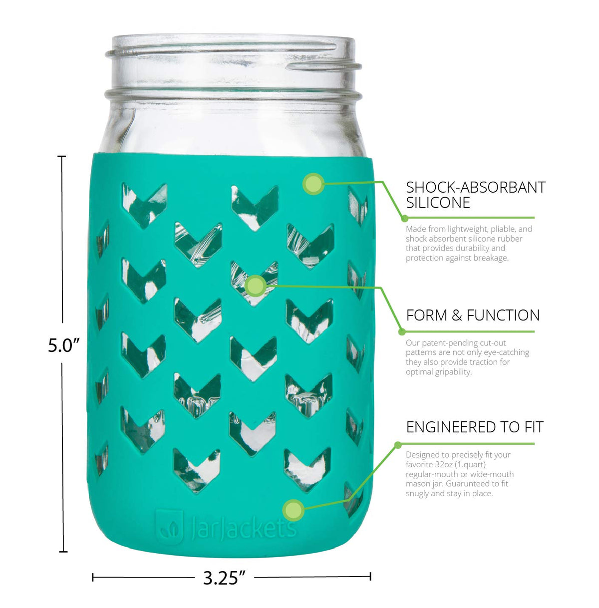 JarJackets dishwasher-safe sleeve keeps jars easy to clean and ready for reuse.